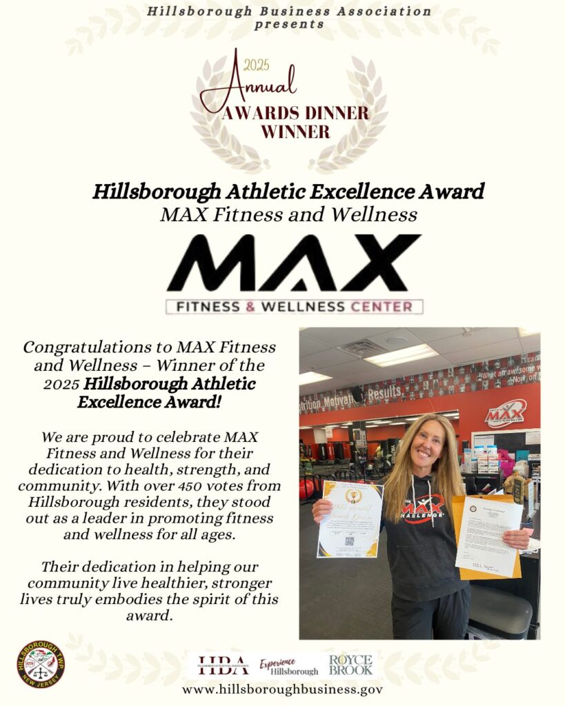 MAX Fitness & Wellness of Hillsborough Honored with Hillsborough Athletic Excellence Award